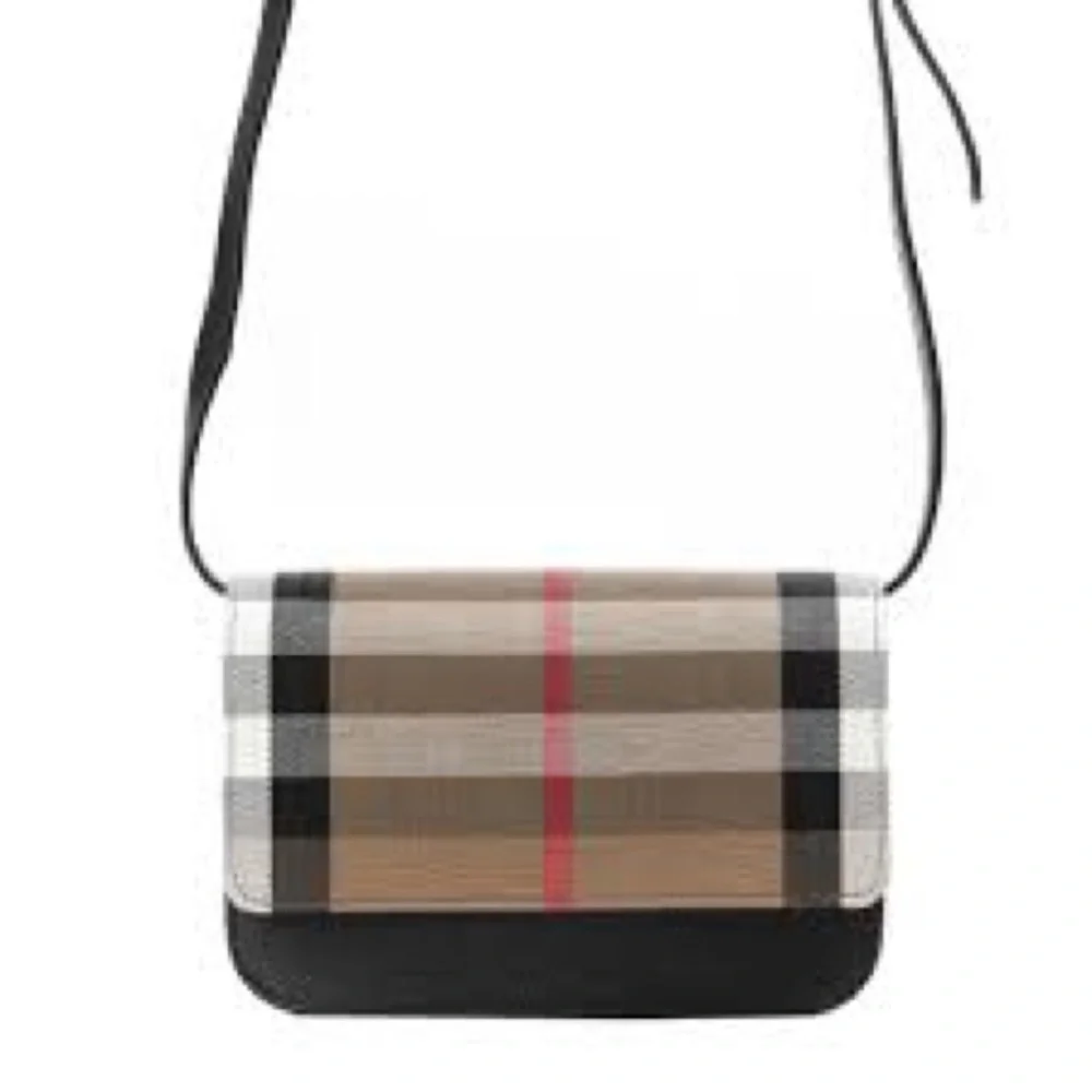 Burberry HOUSE CHECK BLACK CALFSKIN LEATHER MADISON FLAP CROSSBODY 8084026 NWT - Picture 3 of 11